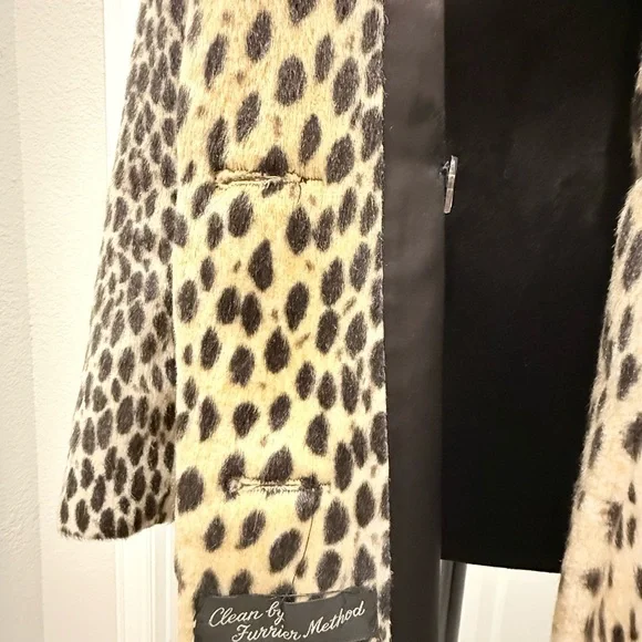 VINTAGE Faux Leopard Print Double-Breasted Women's Coat - Picture 5 of 10